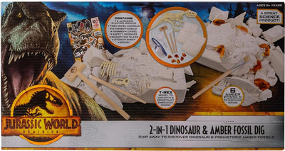 Jurassic World 2 in 1 Dinosaur and Amber Fossil Dig Set Toy