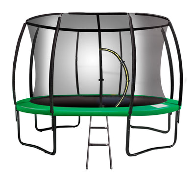 Kahuna 14ft Trampoline Free Ladder Spring Mat Net Safety Pad Cover Round Enclosure - Green Payday Deals