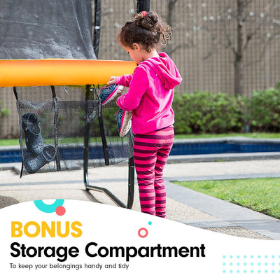 Kahuna 8ft X 11ft Outdoor Rectangular Orange Trampoline With Safety Enclosure And Basketball Hoop Set. Payday Deals