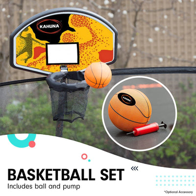 Kahuna 8ft X 11ft Outdoor Rectangular Orange Trampoline With Safety Enclosure And Basketball Hoop Set. Payday Deals