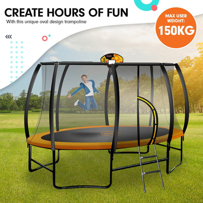 Kahuna Trampoline 8 Ft X 14ft Oval Outdoor - Orange Payday Deals