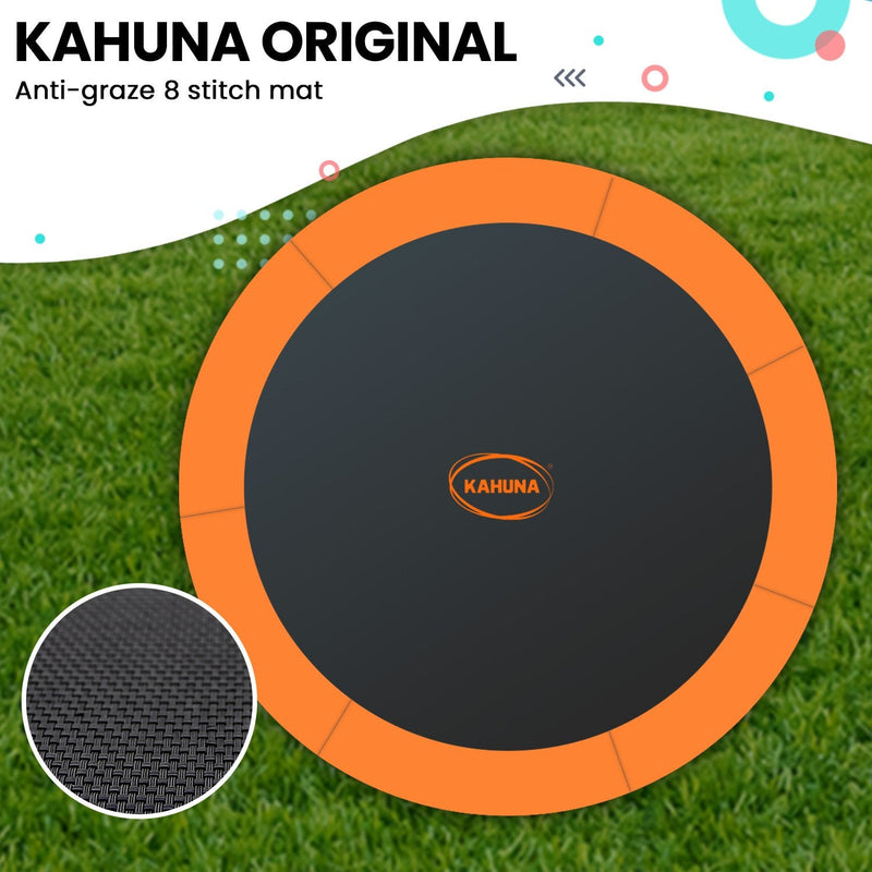 Kahuna Twister 12ft Springless Trampoline Outdoor Mat Pad Net Ladder with Basketball Set Payday Deals