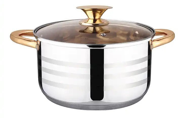 Kaisa Villa 5.8 Litre Casserole Pot Stainless Steel Induction Cooking Stock Stew Payday Deals