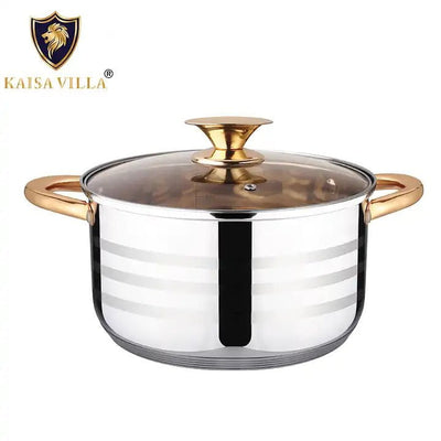 Kaisa Villa 5.8 Litre Casserole Pot Stainless Steel Induction Cooking Stock Stew Payday Deals