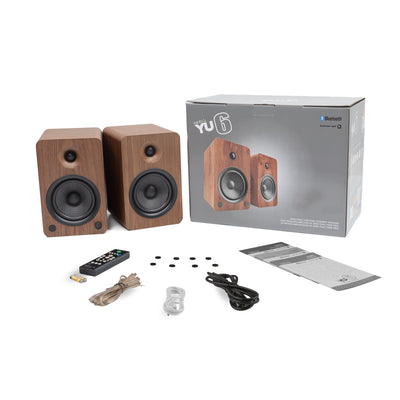 Kanto YU6 200W Powered Bookshelf Speakers with Bluetooth® and Phono Preamp - Pair, Walnut Payday Deals