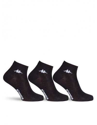 Kappa Mens Ankle Socks - Black - 1 Pack of 3 - EU 39-41