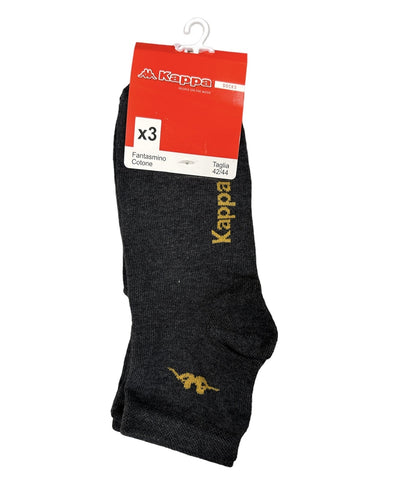 Kappa Mens Ankle Socks - Charcoal - 1 Pack of 3 Payday Deals