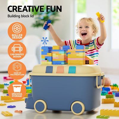 Keezi 3PCS Toy Storage Box Cute Car Toy Container Kids Toys Organiser Snack Boxes Payday Deals