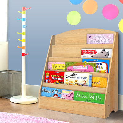 Keezi 5 Tiers Kids Bookshelf Magazine Shelf Rack Organiser Bookcase Display Payday Deals