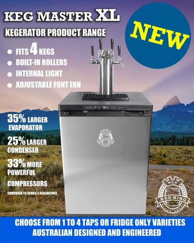 Keg King - Kegmaster Series XL Kegerator - Fastap Quadruple Tap Payday Deals