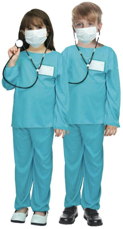 Kids EMERGENCY HOSPITAL DOCTOR Costume Childrens Nurse Halloween Medical Party Payday Deals