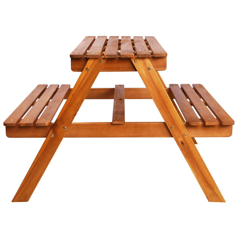 Kids Picnic Table with Parasol 79x90x60 cm Solid Acacia Wood Payday Deals