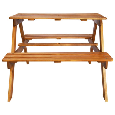 Kids Picnic Table with Parasol 79x90x60 cm Solid Acacia Wood Payday Deals
