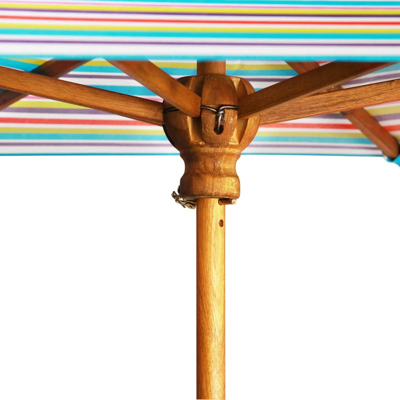 Kids Picnic Table with Parasol 79x90x60 cm Solid Acacia Wood Payday Deals