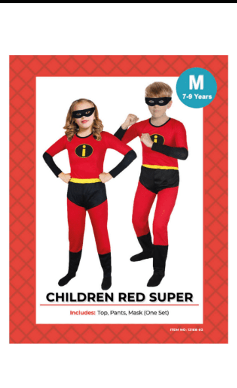 Kids Red Super Costume The Incredibles Elastigirl Book Week Childrens Party Payday Deals