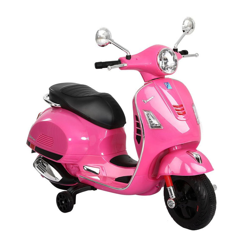 Kids Ride On Car Motorcycle Motorbike VESPA Licensed Scooter Electric Toys Pink Payday Deals