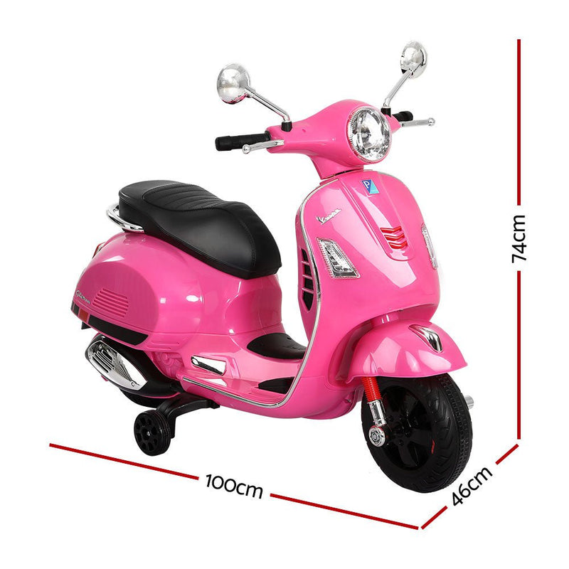 Kids Ride On Car Motorcycle Motorbike VESPA Licensed Scooter Electric Toys Pink Payday Deals