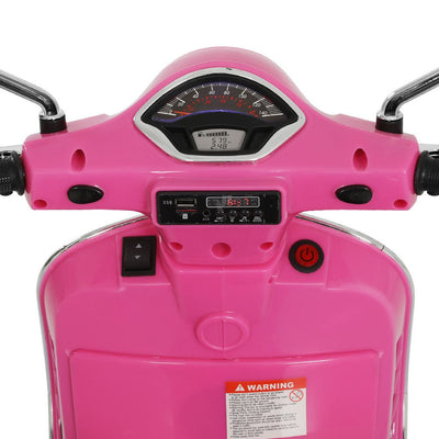 Kids Ride On Car Motorcycle Motorbike VESPA Licensed Scooter Electric Toys Pink Payday Deals