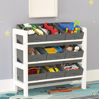 Kids Toy Box Storage Unit Drawers Childrens Bedroom Shelf Baby Nursery Furniture Grey Payday Deals