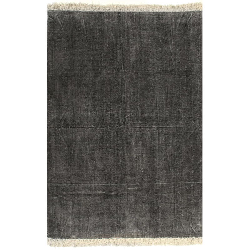 Kilim Rug Cotton 160x230 cm Anthracite Payday Deals
