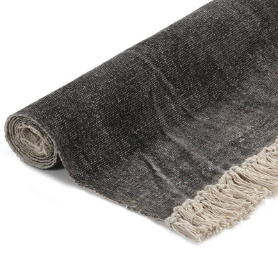 Kilim Rug Cotton 160x230 cm Anthracite Payday Deals