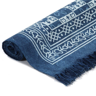 Kilim Rug Cotton 160x230 cm with Pattern Blue Payday Deals
