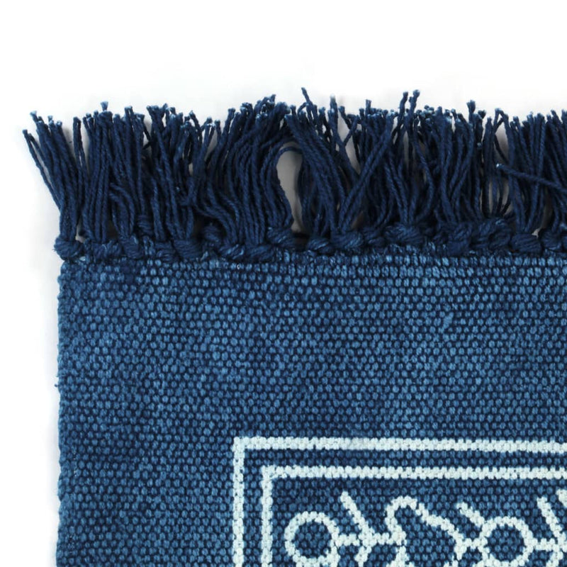 Kilim Rug Cotton 160x230 cm with Pattern Blue Payday Deals