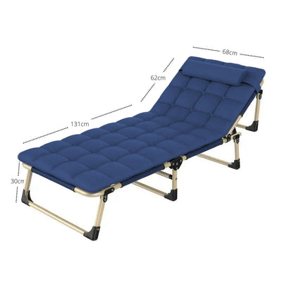 KILIROO Adjustable Portable Folding Bed with Mattress and Headrest (Blue) KR-FBM-101-KX Payday Deals