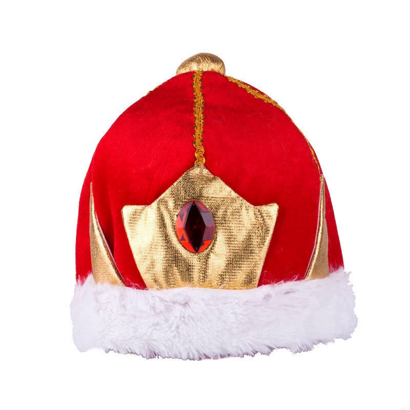 KING HAT Crown Costume Accessory Halloween Prince Party Dress Soft Gold/Red Cap Payday Deals