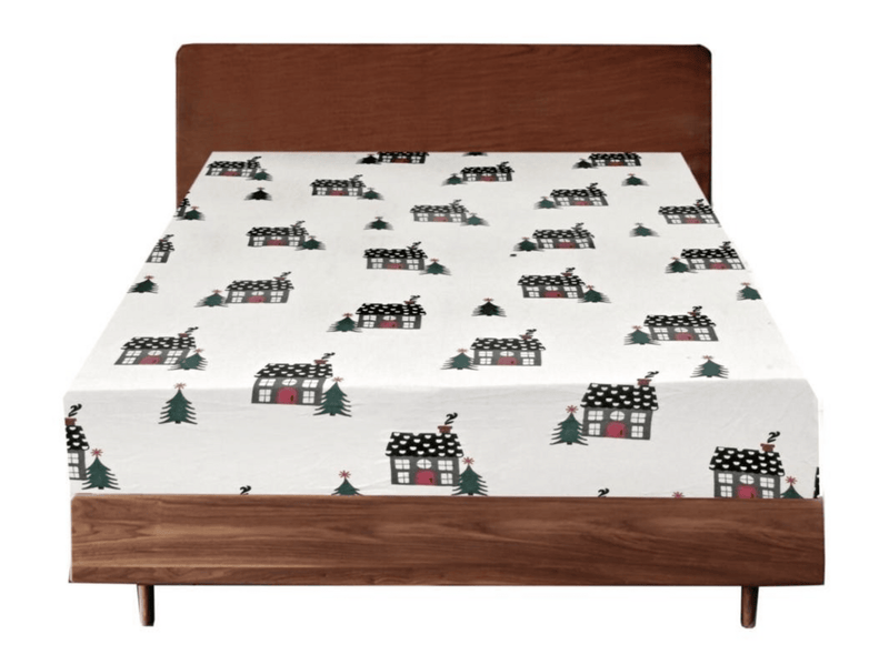 King Luxury 100% Cotton Flannelette Fitted Bed Sheet Xmas Flannel - Beige Payday Deals