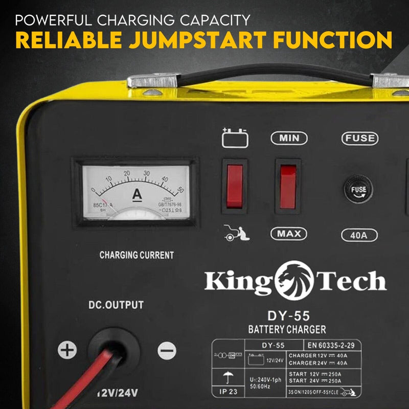 Kingtech 2in1 Battery Charger Jump Starter New Dual Heavy Duty Car Charger 40Amp Payday Deals