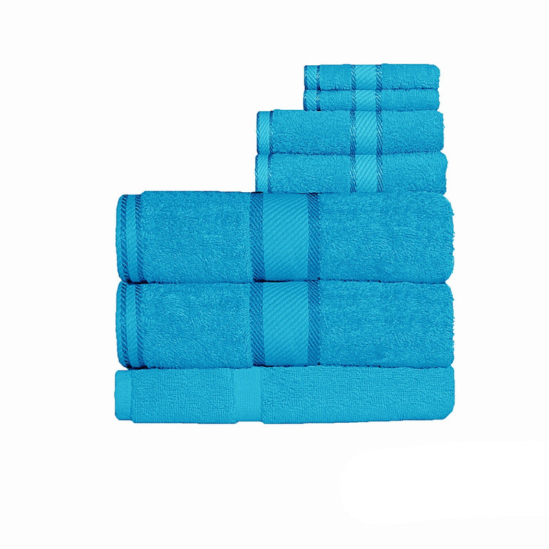 Kingtex 550gsm Cotton 7 Pce Bath Sheet Set Aqua Payday Deals