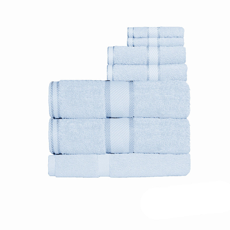 Kingtex 550gsm Cotton 7 Pce Bath Sheet Set Baby Blue Payday Deals