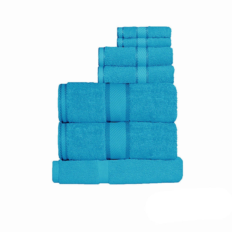 Kingtex 550gsm Cotton 7 Pce Towel Set Aqua Payday Deals