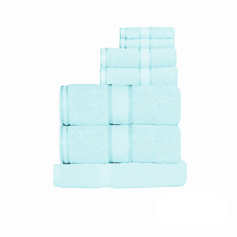 Kingtex 550gsm Cotton 7 Pce Towel Set Soft Aqua Payday Deals