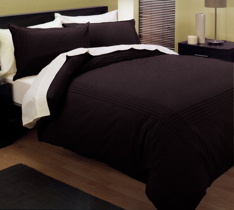 Kingtex Pintuck Quilt Cover Set Chocolate King Payday Deals