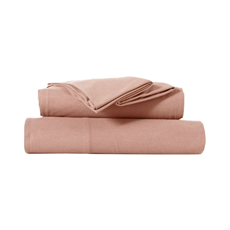 Kingtex Ultra-Soft Micro Flannel Sheet Set 40 cm Wall Rose Pink Double Payday Deals