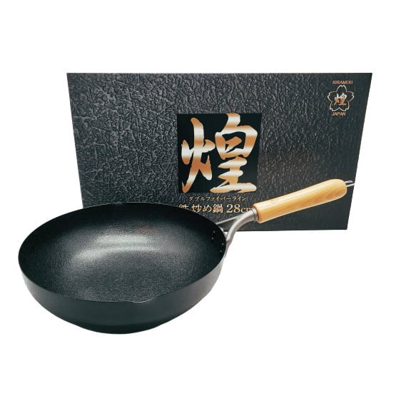 Kirameki Cast Iron Double Fiber Line Stir-fry Wok (Made in Japan) - 28cm Payday Deals