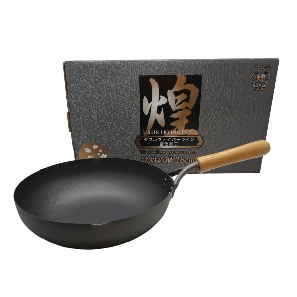 Kirameki Premium Cast Iron Nitriding Processing Stir-fry Wok (Made in Japan) - 28cm Payday Deals