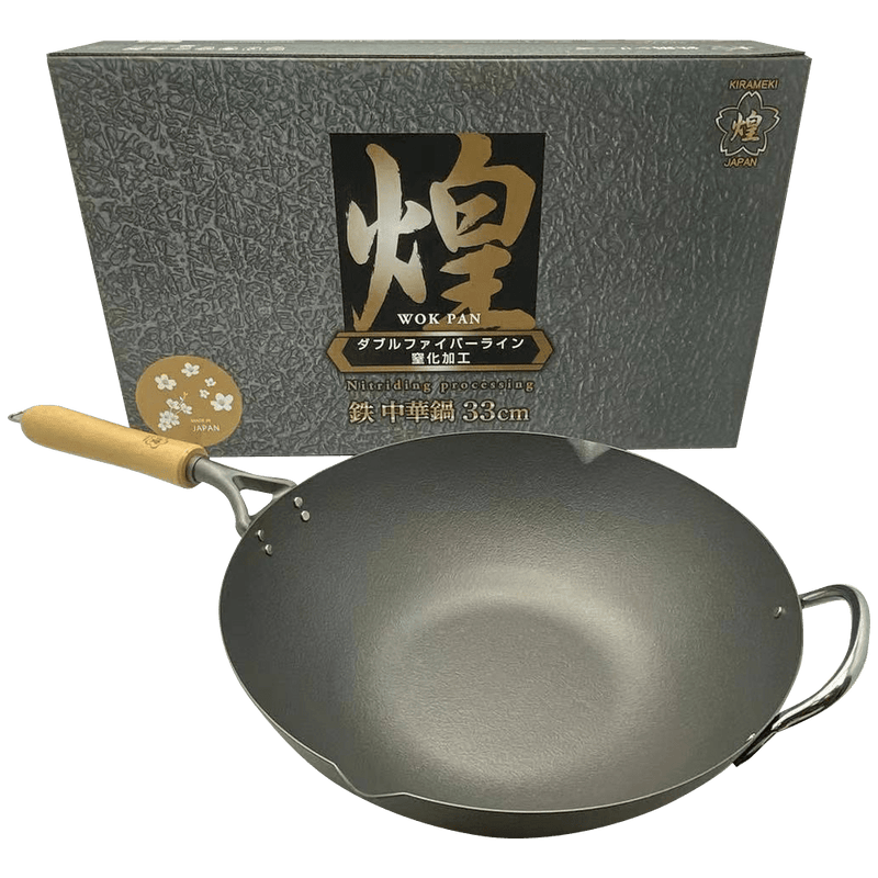 Kirameki Premium Cast Iron Nitriding Processing Stir-fry Wok (Made in Japan) - 33cm Payday Deals