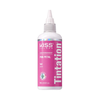 Kiss Tintation Semi-Permanent Hair Colour with Aloe Vera 148ml Pink Petal T441 Payday Deals
