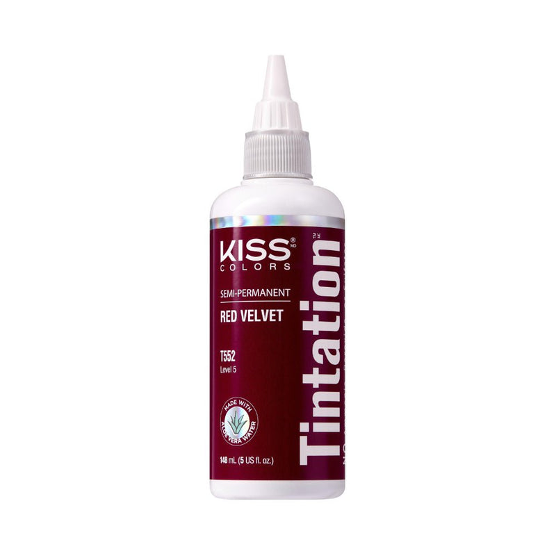 Kiss Tintation Semi-Permanent Hair Colour with Aloe Vera 148ml Red Velvet T552 Payday Deals