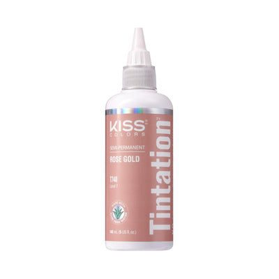 Kiss Tintation Semi-Permanent Hair Colour with Aloe Vera 148ml Rose Gold T740 Payday Deals