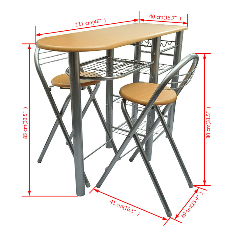 Kitchen / Breakfast Bar / Table and Chairs Set Wood Payday Deals