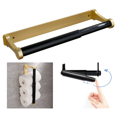 Kitchen Paper Holder Under Cabinet Screw Wall Mount Adhesive Paper Towel Holder Rectangle Gold Payday Deals