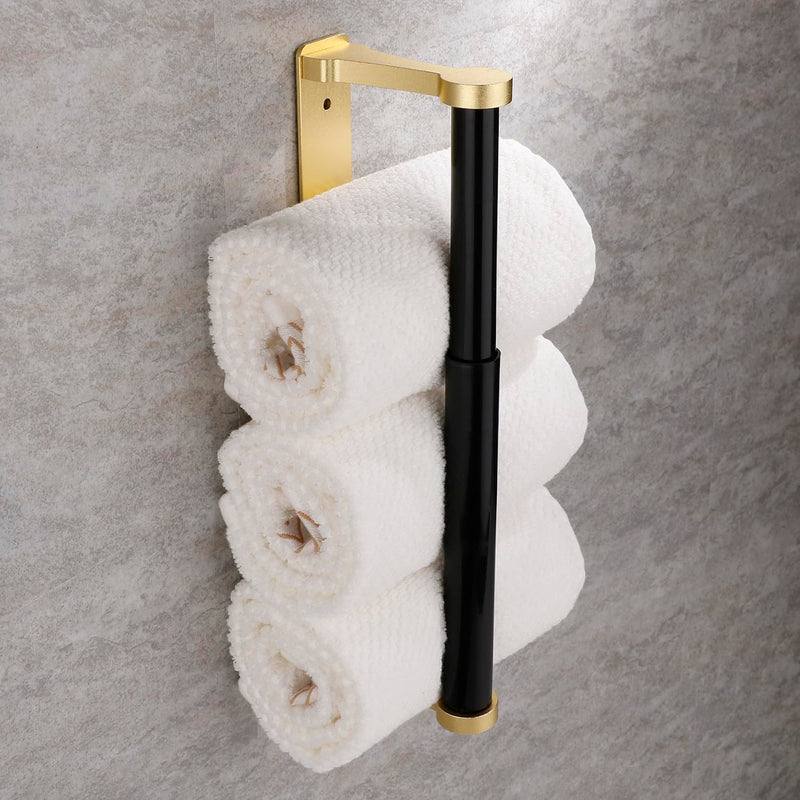 Kitchen Paper Holder Under Cabinet Screw Wall Mount Adhesive Paper Towel Holder Rectangle Gold Payday Deals