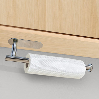 Kitchen Paper Holder Under Cabinet Wall Mount Adhesive Paper Towel Holder  Silver Payday Deals