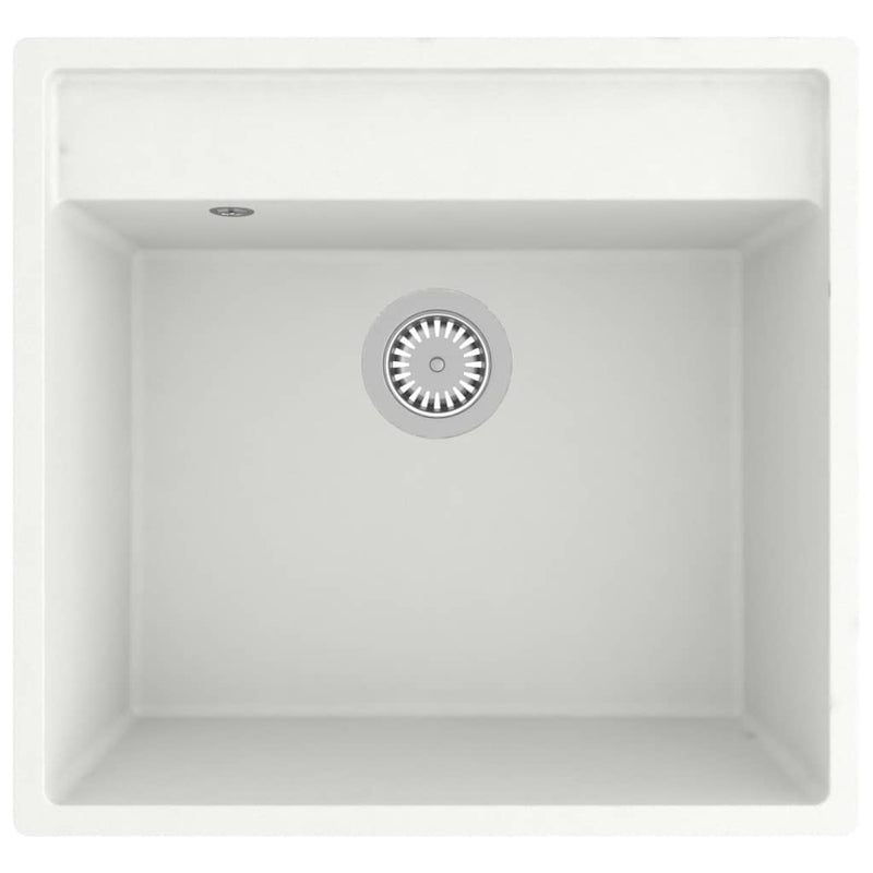 Kitchen Sink with Overflow Hole White Granite Payday Deals