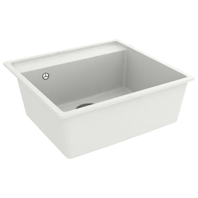 Kitchen Sink with Overflow Hole White Granite Payday Deals