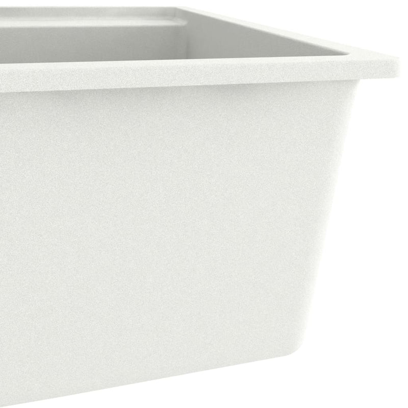 Kitchen Sink with Overflow Hole White Granite Payday Deals